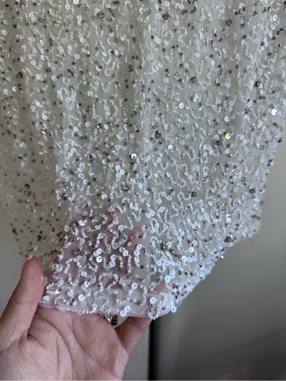Retrofete Carnegie Sequin white silver beaded dress size small NWT - Picture 7 of 14